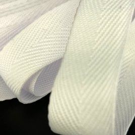 Sangle Sergé polyester blanc optique 20mm (x100m)