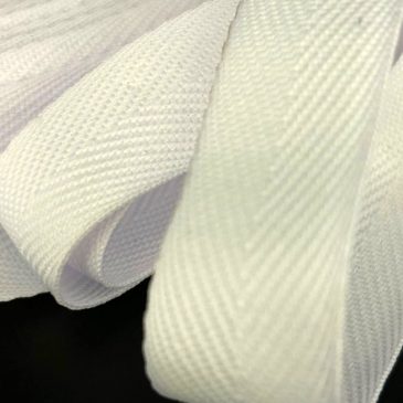 Sangle Sergé polyester blanc optique 20mm (x100m)