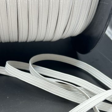 Elastique plat 6mm blanc x 500m